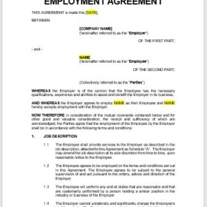 Employment Agreement - Standard - Ontario